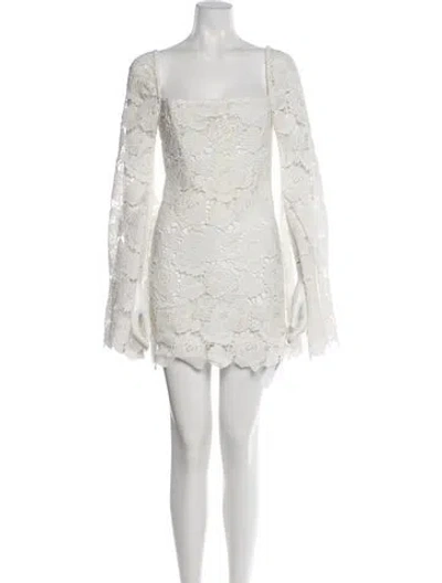 Pre-owned Rococo Sand Square Neckline Mini Dress W/ Tags In White