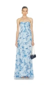 Rococo Sand Strapless Flared Dress In Multi