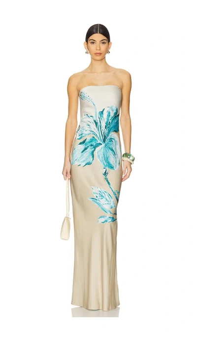 Rococo Sand Strapless Maxi Dress In Brown