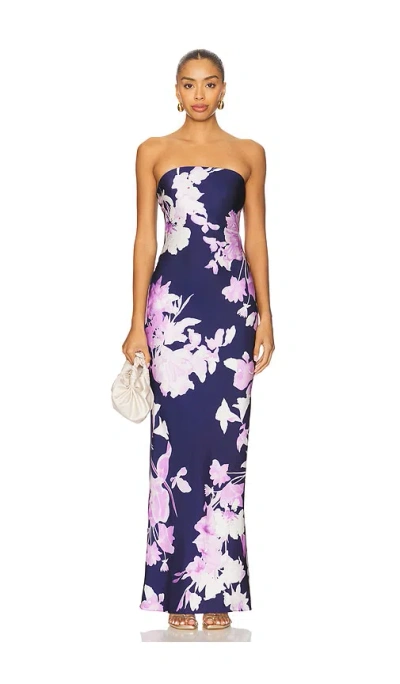 Rococo Sand Strapless Maxi Dress In Blue