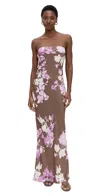 Rococo Sand Maxi Strapless Dress In Multi