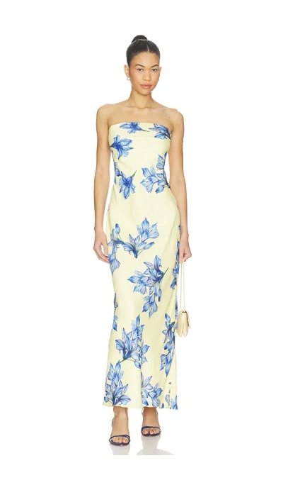 Rococo Sand Strapless Maxi Dress In Yellow