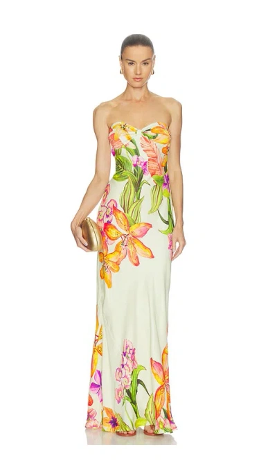 Rococo Sand Strapless Maxi Dress In White