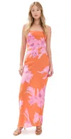 Rococo Sand Strapless Maxi Dress Orange In Orange