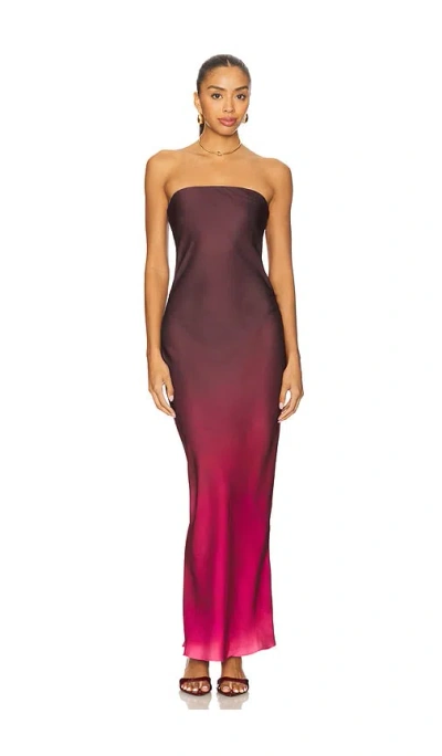 Rococo Sand Strapless Maxi Dress In Red