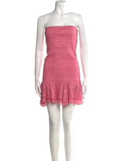 Pre-owned Rococo Sand Strapless Mini Dress In Pink