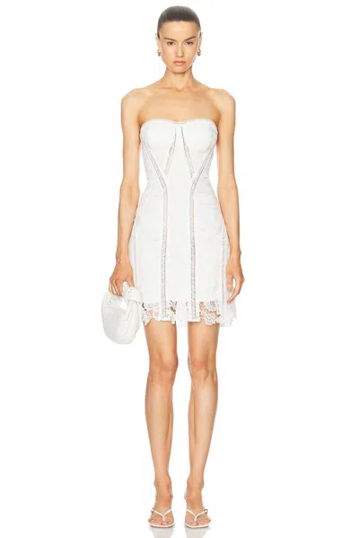 Rococo Sand Strapless Short Dress In White