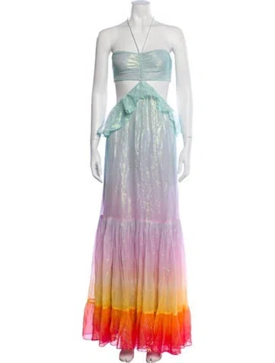 Pre-owned Rococo Sand Striped Long Dress In Blue