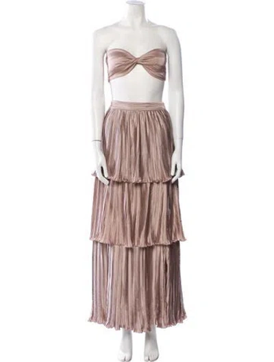 Pre-owned Rococo Sand Striped Midi Length Dress In Neutral