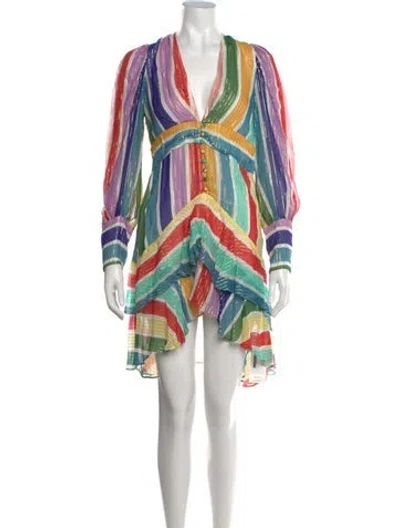 Pre-owned Rococo Sand Striped Mini Dress In Multicolor