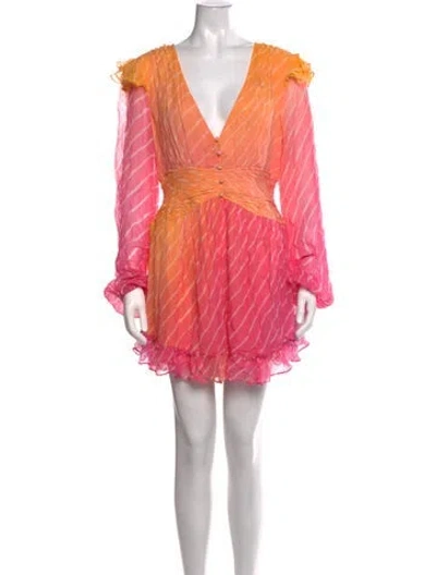 Pre-owned Rococo Sand Striped Mini Dress W/ Tags In Pink