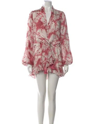 Pre-owned Rococo Sand Tie-dye Print Mini Dress In Pink