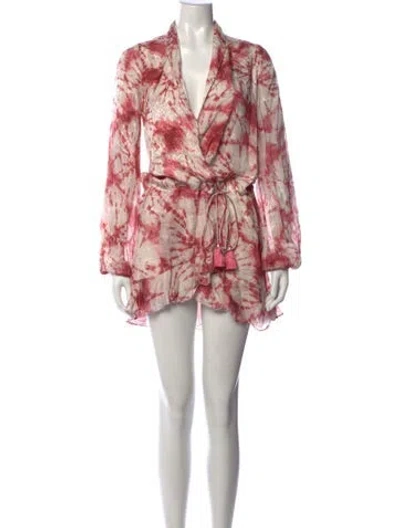 Pre-owned Rococo Sand Tie-dye Print Mini Dress In Red