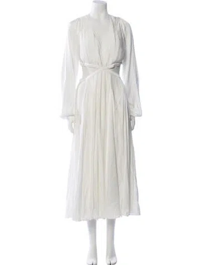 Pre-owned Rococo Sand V-neck Long Dress W/ Tags In Neutral