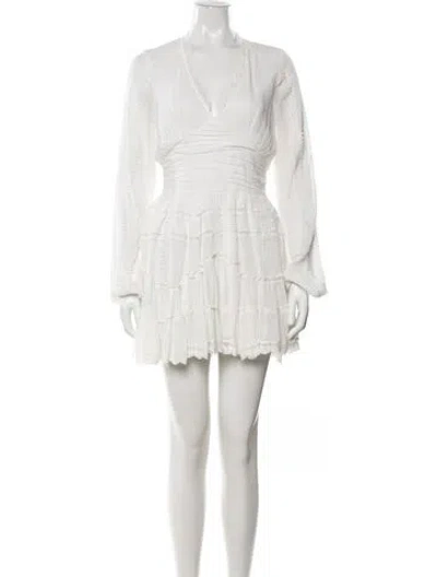 Pre-owned Rococo Sand V-neck Mini Dress In Neutrals