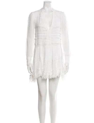 Pre-owned Rococo Sand V-neck Mini Dress In White