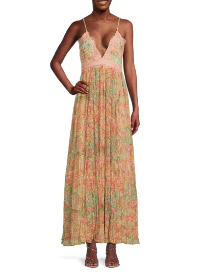 Rococo Sand Women's Floral Lace Maxi Dress In Sand