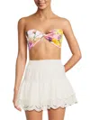 ROCOCO SAND WOMEN'S FLORAL TWISTED CROP TOP