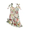 Rococo Sand Women's Smocked Floral Ruffle Mini Dress In Multicolor In Multi
