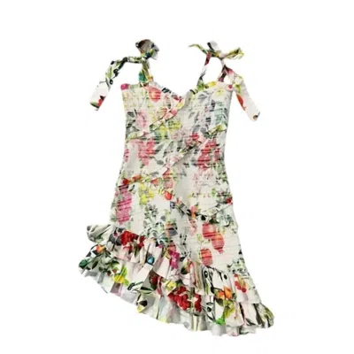 Rococo Sand Women's Smocked Floral Ruffle Mini Dress In Multicolor
