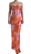 Rococo Sand Women's Strapless Maxi Dress In Orange In Multi