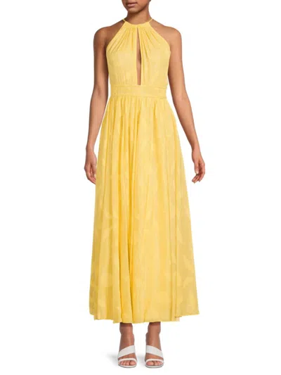 Rococo Sand Women's Textured Criss Cross Maxi Dress In Yellow