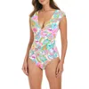 Bleu Rod Beattie Rod Beattie All Set For Summer Cap Sleeve Mio One-piece Swimsuit In Pink Multi