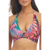 Bleu Rod Beattie Rod Beattie Banded Halter Bikini Top In Pink Multi