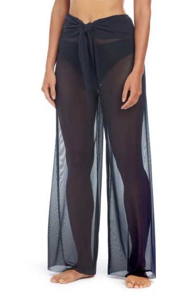 Bleu Rod Beattie Rod Beattie Be Transparent Tie Front Cover-up Pants In Black