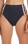 Bleu Rod Beattie Rod Beattie Button Down High Waist Bikini Bottoms In Coconut