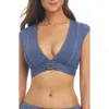 Bleu Rod Beattie Rod Beattie Cap Sleeve Crop Bikini Top In Paloma
