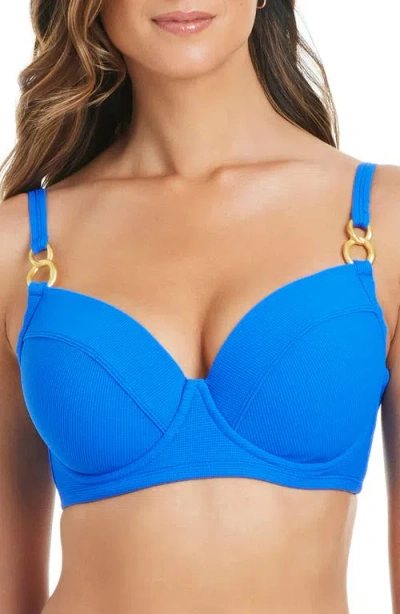Bleu Rod Beattie Rod Beattie D-cup Underwire Bikini Top In Azur Park