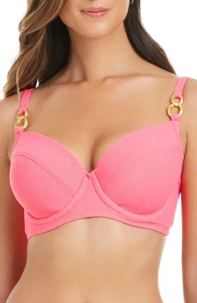 Bleu Rod Beattie Rod Beattie D-cup Underwire Bikini Top In Bardot Blush