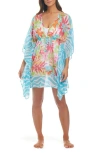 Bleu Rod Beattie Rod Beattie Floral Chiffon Cover-up Dress In Pink Multi