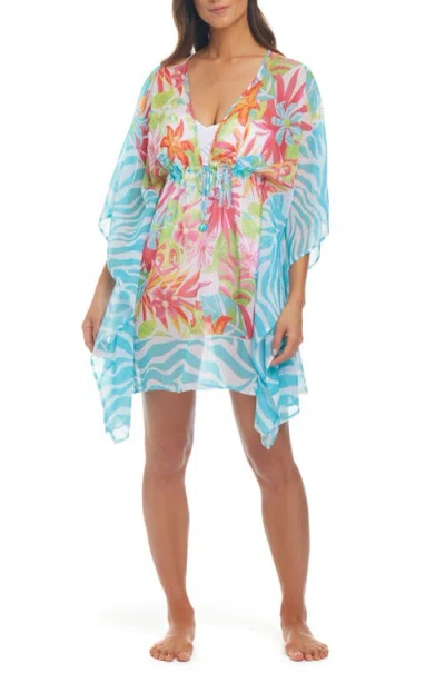Bleu Rod Beattie Rod Beattie Floral Chiffon Cover-up Dress In Pink Multi