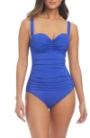 Rod Beattie Kore Shirred Underwire One-piece Swimsuit In Tequila