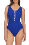 Bleu Rod Beattie Rod Beattie Ladder One-piece Swimsuit In Tequila