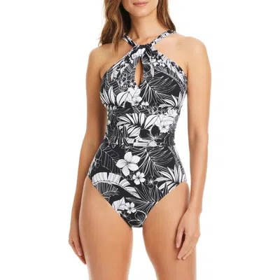 Bleu Rod Beattie Rod Beattie Mio High Neck One-piece Swimsuit In Black