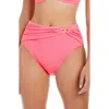 Bleu Rod Beattie Rod Beattie Olé Shirred High Waist Piqué Bikini Bottoms In Bardot Blush