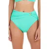 Bleu Rod Beattie Rod Beattie Olé Shirred High Waist Piqué Bikini Bottoms In Tahiti Teal