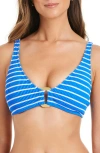 Bleu Rod Beattie Rod Beattie Pucker Up Seersucker Bikini Top In Blue