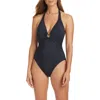 Bleu Rod Beattie Rod Beattie Ring Me Up Halter One-piece Swimsuit In Black