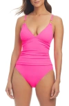 Bleu Rod Beattie Rod Beattie Ruched One-piece Swimsuit In Rosa