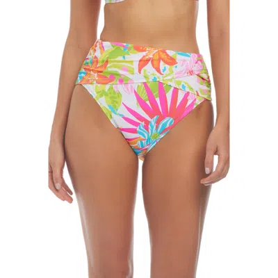 Bleu Rod Beattie Rod Beattie Sarong Hipster Bikini Bottoms In Pink Multi
