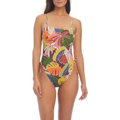 Bleu Rod Beattie Rod Beattie Scoop Neck Floating Underwire One-piece Swimsuit In Brown Multi