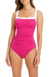 Bleu Rod Beattie Rod Beattie Square Neck One-piece Swimsuit In Pink