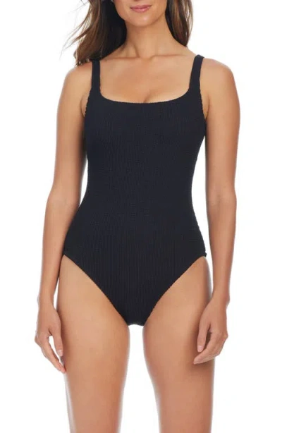 Bleu Rod Beattie Rod Beattie Square Neck Underwire One-piece Swimsuit In Black