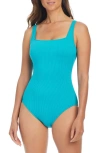 Bleu Rod Beattie Rod Beattie Square Neck Underwire One-piece Swimsuit In Lake