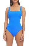 Bleu Rod Beattie Rod Beattie Square Neck Underwire One-piece Swimsuit In Tulum Blue