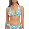 Bleu Rod Beattie Rod Beattie Tall Triangle Bikini Top In Teal Multi